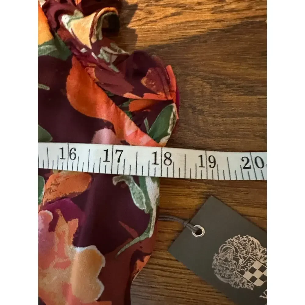 Vince Camuto Autumn Floral Chiffon Maxi Dress Size 12 NWT Wedding Guest Elegant - Picture 12 of 13